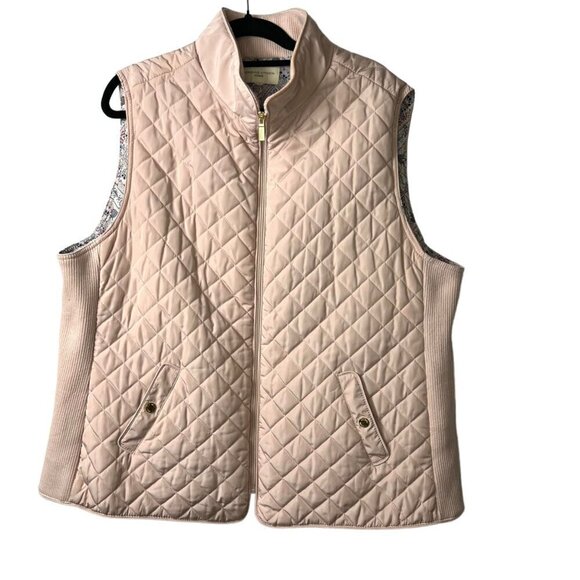 Adrienne vittadini quilted pink zip‎ up vest women’s 3X - Picture 1 of 9